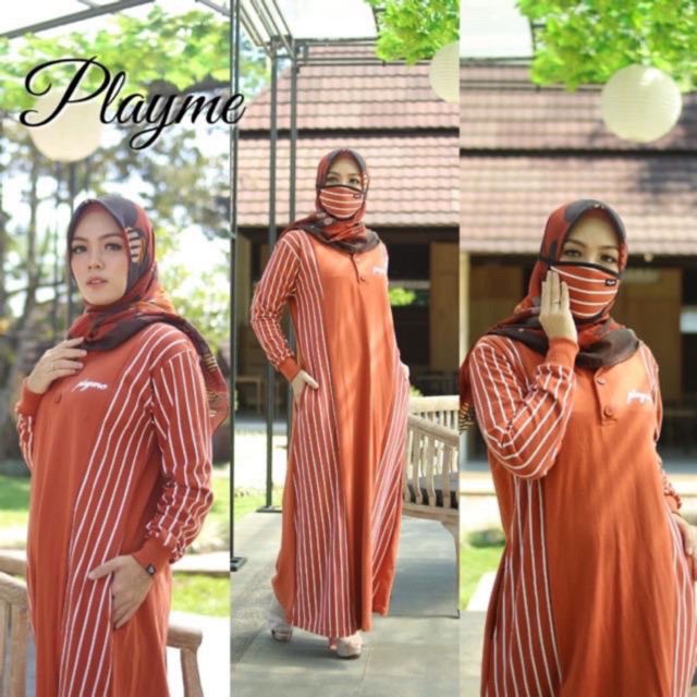 Gamis plus masker Playme