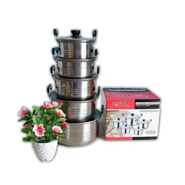 Panci Set HC 10 Pcs Pcs Tutup Kaca