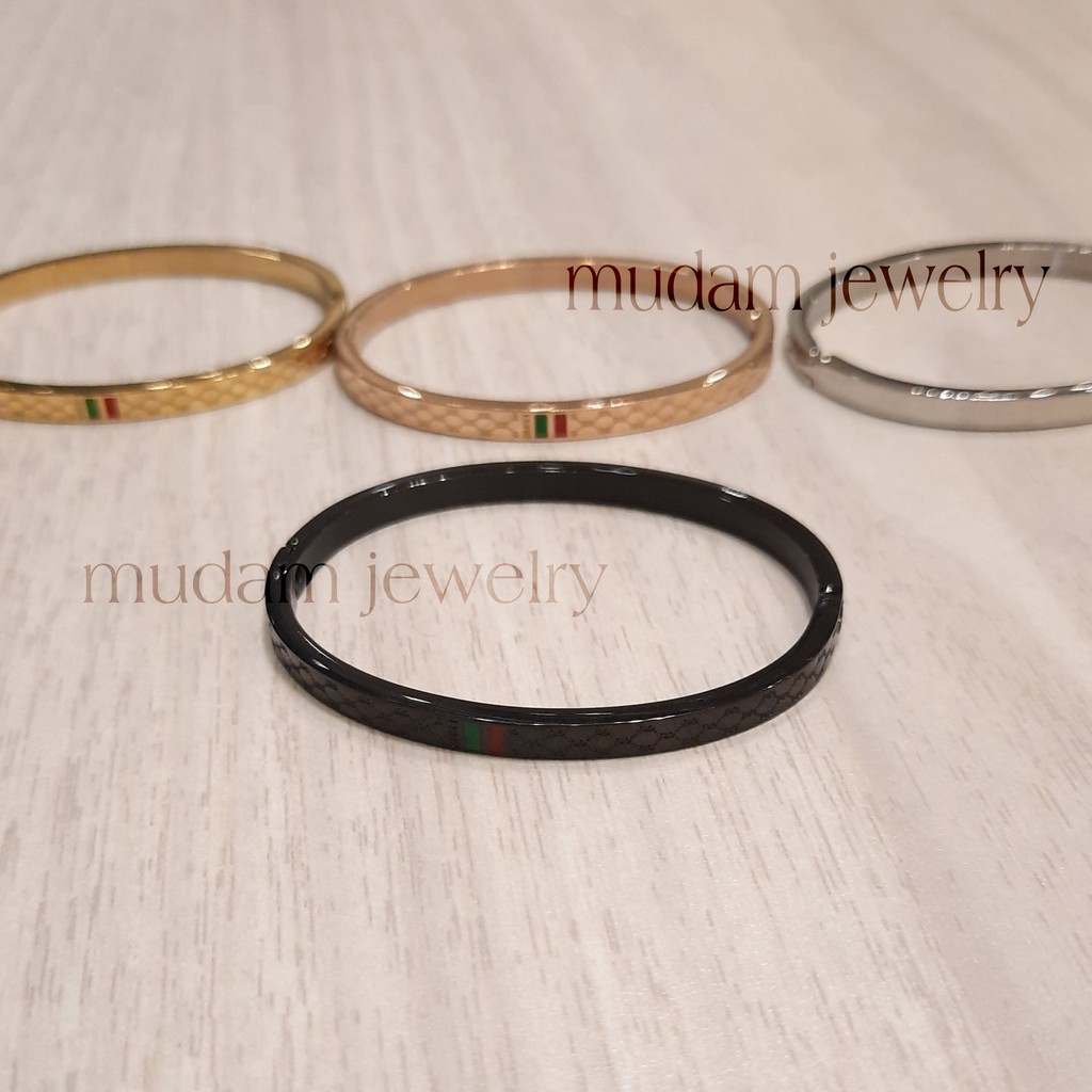 Gelang Bangle Titanium Gc Unisex Untuk Anak-Anak Tersedia Warna Rose Gold, Gald, Silver dan Hitam