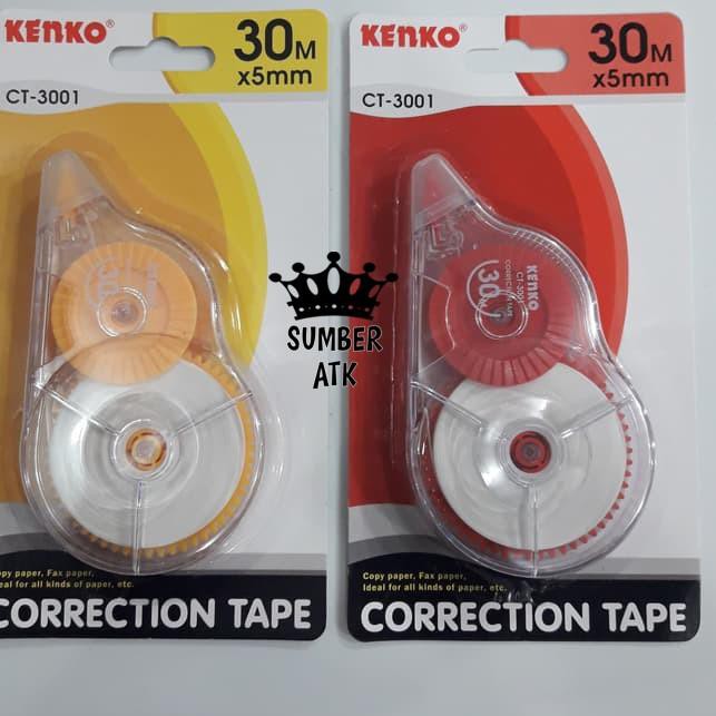 

[ Premium Quality ] KENKO CORRECTION TAPE CT 3001 ( 30 Meter x 5MM ) TIP-EX Roll / 2001 / 634N corr