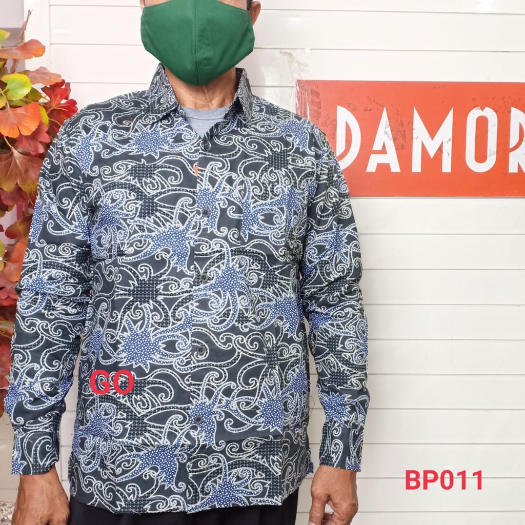 gof BRLC DAMOR (CRESSIDA) BATIK Cowok Pakaian Pria Kemeja Batik Reguler Lengan Panjang