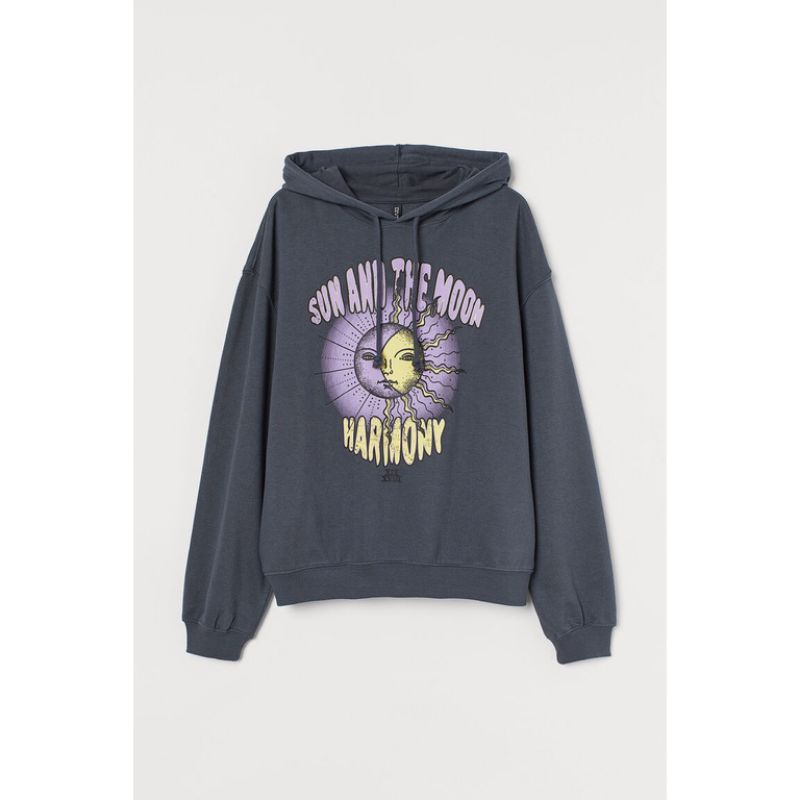 HOODIE HnM SUN AND THE MOON HARMONY / FULL TAG + PAPERBAG / HOODIE WANITA / HOODIE PRIA