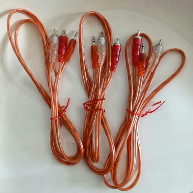 Kabel Jack Audio AUX RCA 2 in 1 Transparant 1,5 Meter