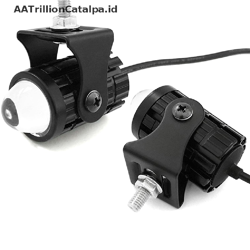 Aatrillioncatalpa Lampu Depan LED Lensa Fisheye Dua Warna Untuk Motor