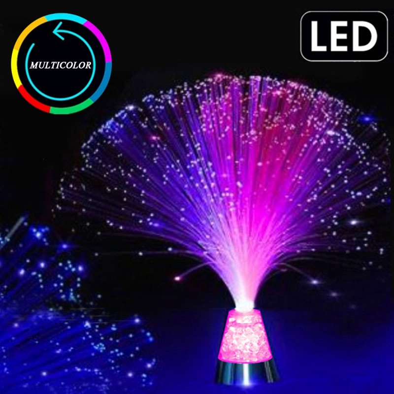 Tiktok Lampu Malam Led Fiber Optik Multi Warna Dengan Base Es Untuk Dekorasi Kamar Anak