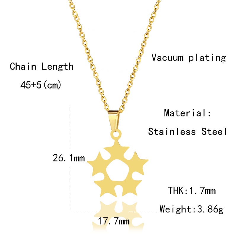 Pribadi minimalis star kalung chic Wanita gaya Korea titanium steel lima menunjuk bintang round plat