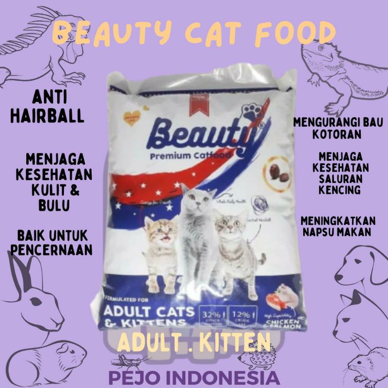 Makanan Kucing Beauty Premium Cat Food untuk Dewasa dan Kitten 1kg