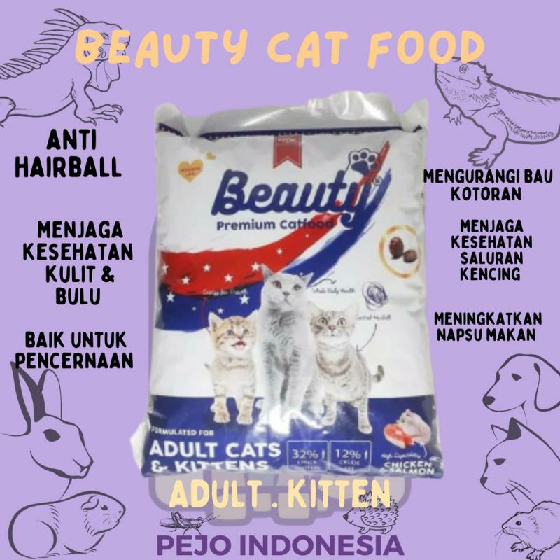 Makanan Kucing Beauty Premium Cat Food untuk Dewasa dan Kitten 1kg