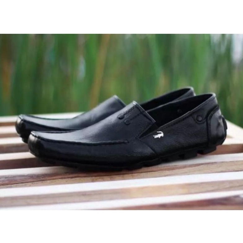 Sepatu Pantofel Crocodile Mocasin Slip On Pria Gaya Kulit Asli Murah Ringan Slop Casual Jalan Santai