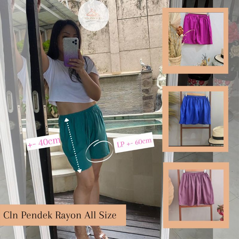 [PART 2] Celana Pendek Hotpants santai rumah Rayon Premium Polos Bali Murah FIT TO XL