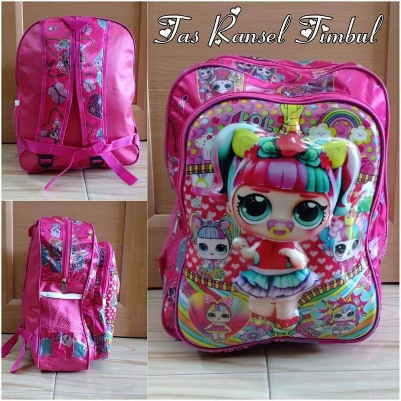 backpack impor timbul nyala tas sekolah anak TK &amp; SD size besar premium by zellshop