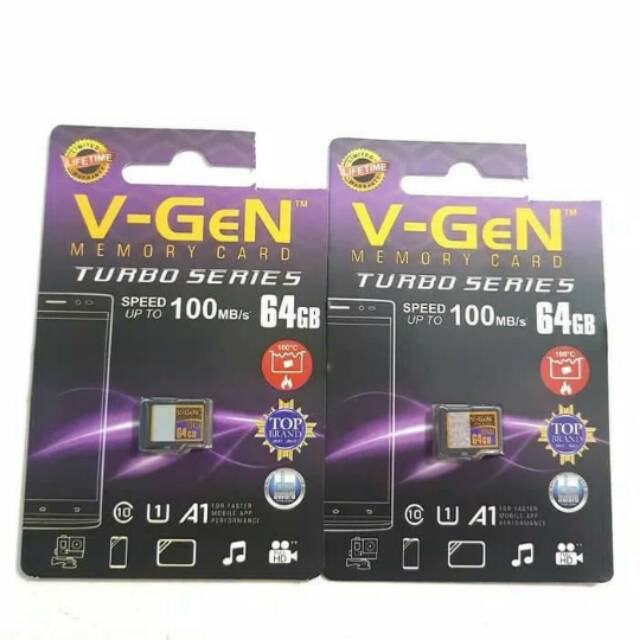 MICRO SD CARD MEMORY ORIGINAL VGEN 64GB TURBO CLASS 10
