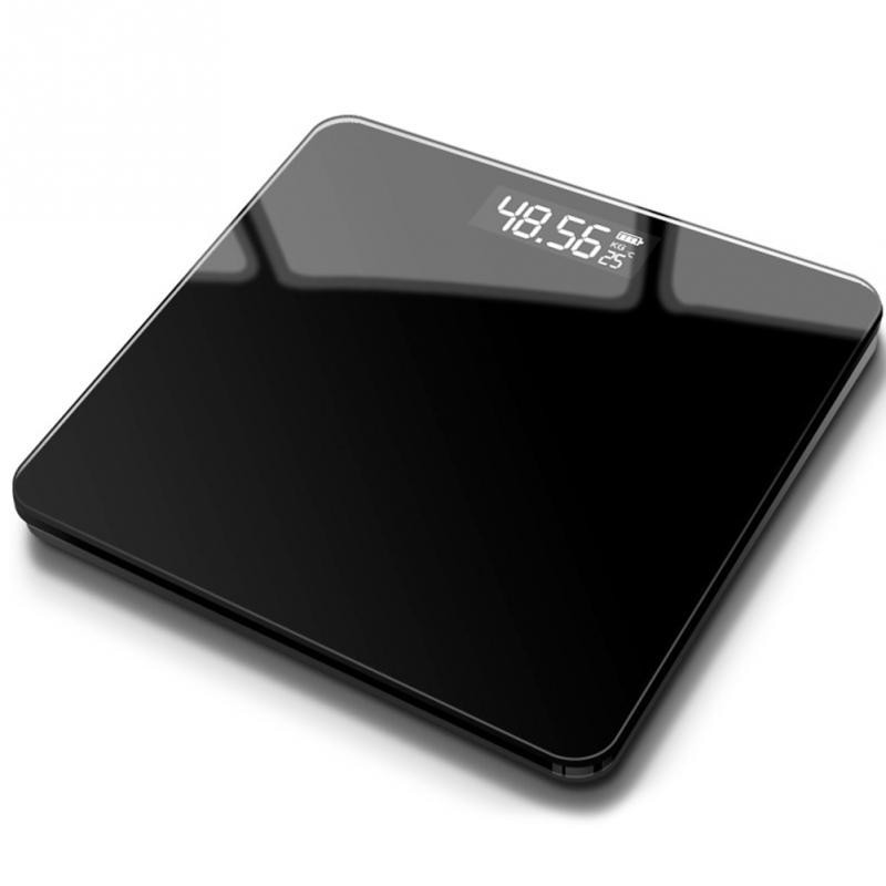 GS8Pro FullBlack Timbangan Badan Digital + Temperature USB Rechargeable Version 26cm Taffware  Digipounds SC-12U