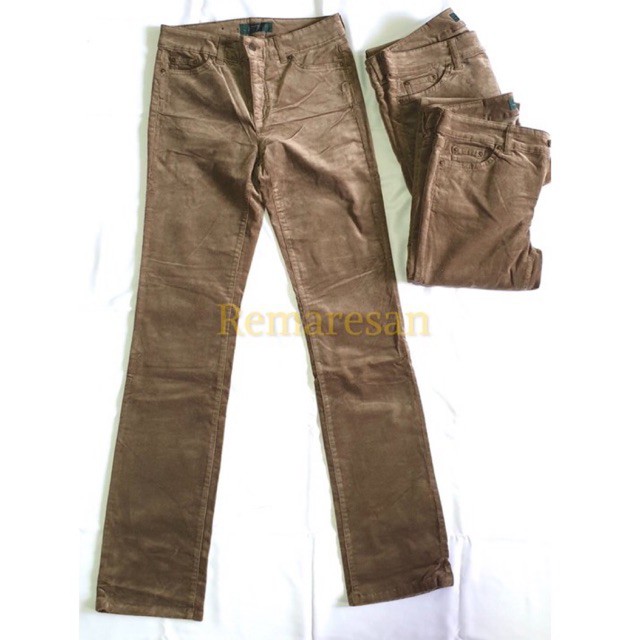 Ralph Lauren Corduroy Pants Wanita Walnut