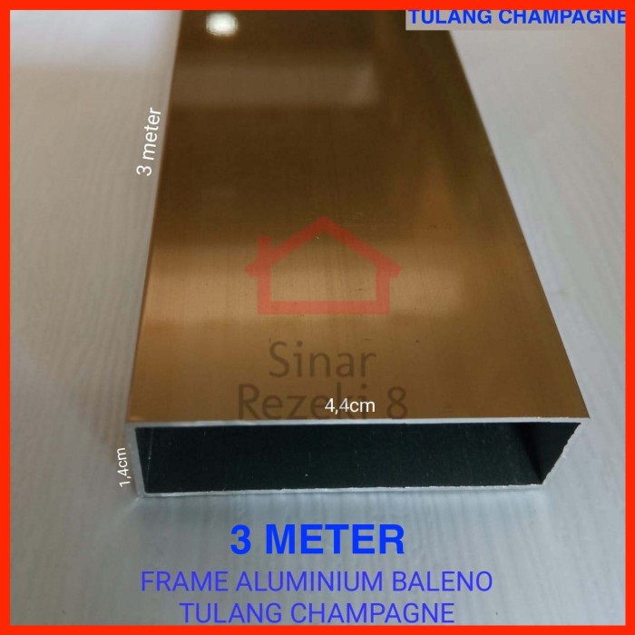 Frame Aluminium Tulang Champagne Profil Lis Lemari Kitchen Set Kaca