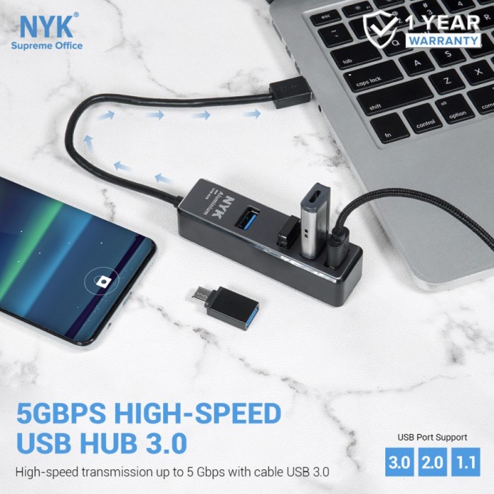 USB Hub 3.0 4 Port NYK / USB HUB NYK