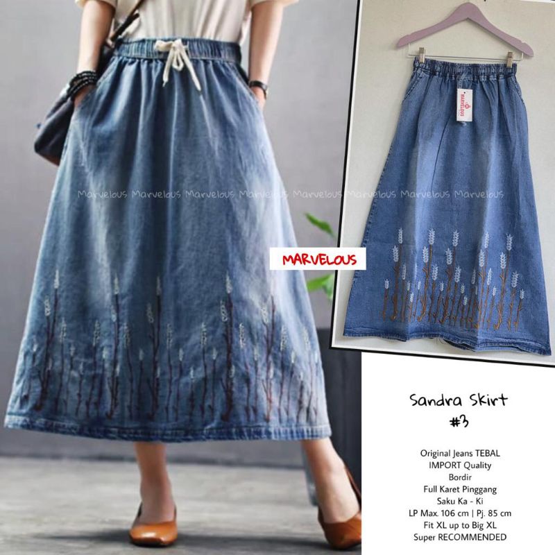 SANDRA SKIRT #3 BY MARVELOUS (ROK JEANS) Rok skirt wanita rekomended