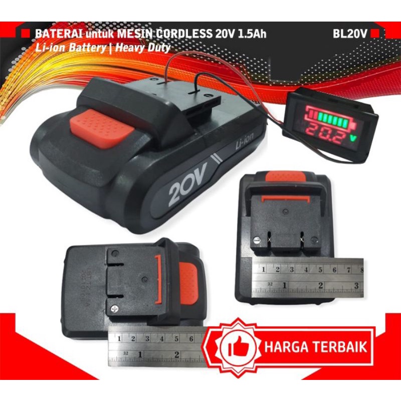 Baterai Mesin Bor Cas 20 Volt Bull