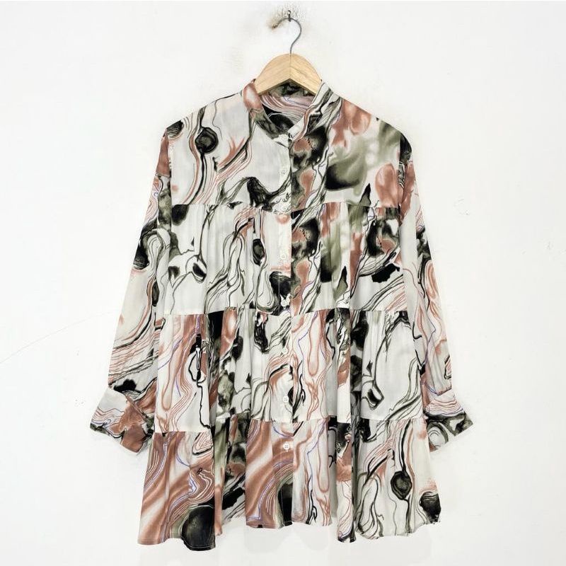 kemeja wanita motif bunga-bunga