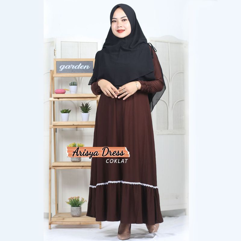 Baju Gamis Jersey Dress Rimpel Rempel Plisket Lipit Renda Busui Polos Ada Saku Untuk Kondangan Pesta