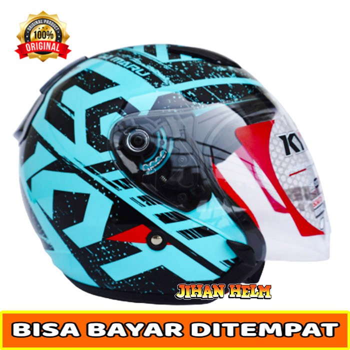 HELM / HELM KYT DJ MARU / HELM KYT DJ MARU MOTIF #16 AQUA BLUE ORIGINAL TERMURAH