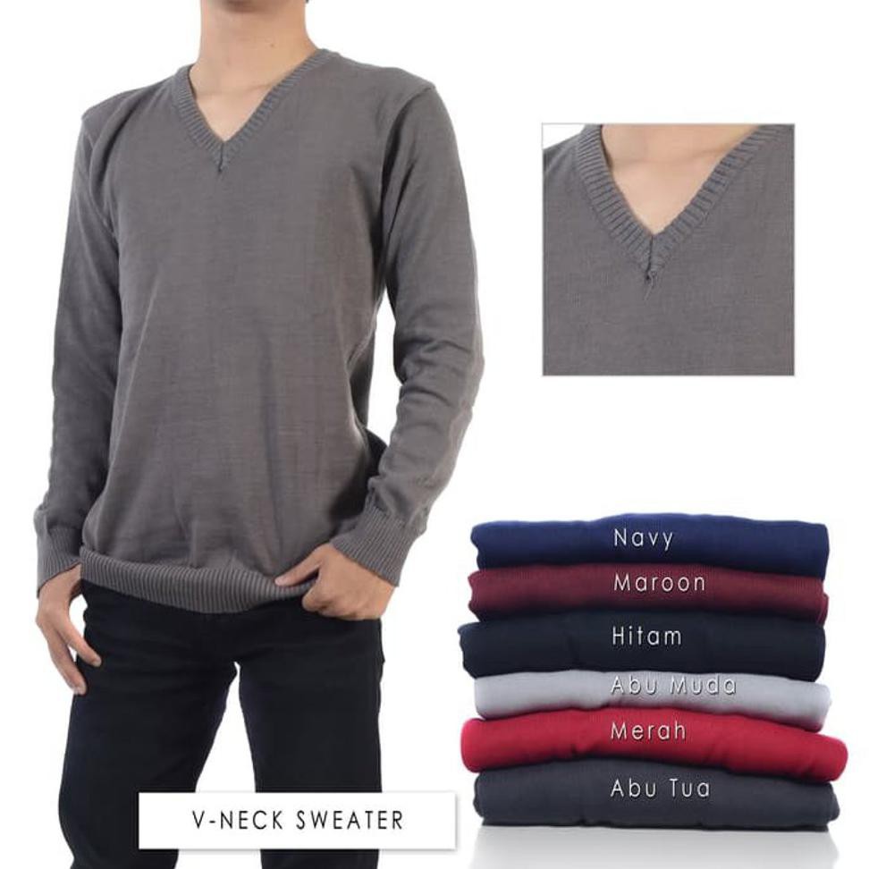 HARGA PROMO V neck sweater PUSAT RAJUTAN V neck sweater PUSAT RAJUTAN