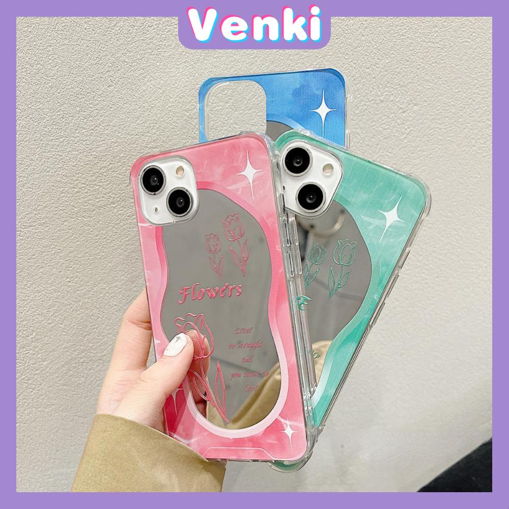 iPhone Case Acrylic HD Mirror Laser Airbag Shockproof Protection Camera Cute Line Rose Flower Compatible For iPhone 11 iPhone 13 Pro Max iPhone 12 Pro Max iPhone 7 Plus iPhone xr