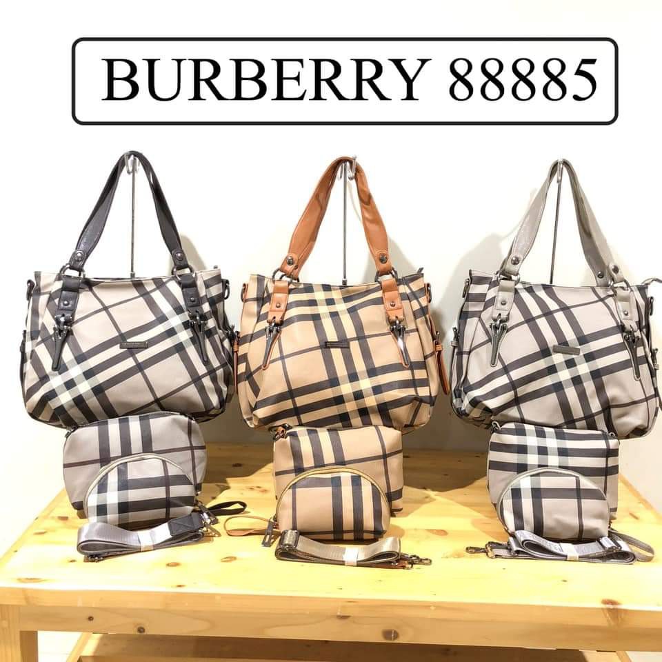 Tas Wanita Burberry 88885 plus 2 dompet ukuran 32x28 cm Hand Bag Shoulder Bag BISA BAYAR DITEMPAT.!!