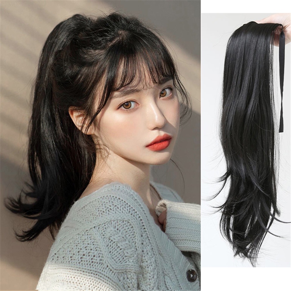 Wig Rambut Ekstensi Model Panjang Keriting Untuk Wanita