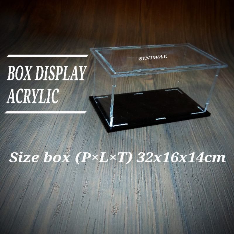 Box Acrylic Display Diecast Kotak Akrilik 32x16x14 cm Custom Showcase Action Figure