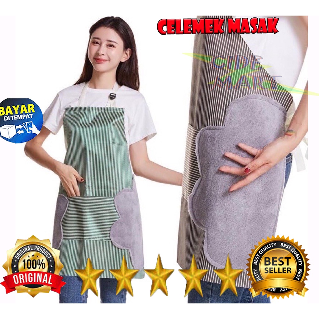 Celemek Dapur Anti Air Minyak bisa Lap Tangan Bahan PREMIUM / Celemek Anti Minyak Air