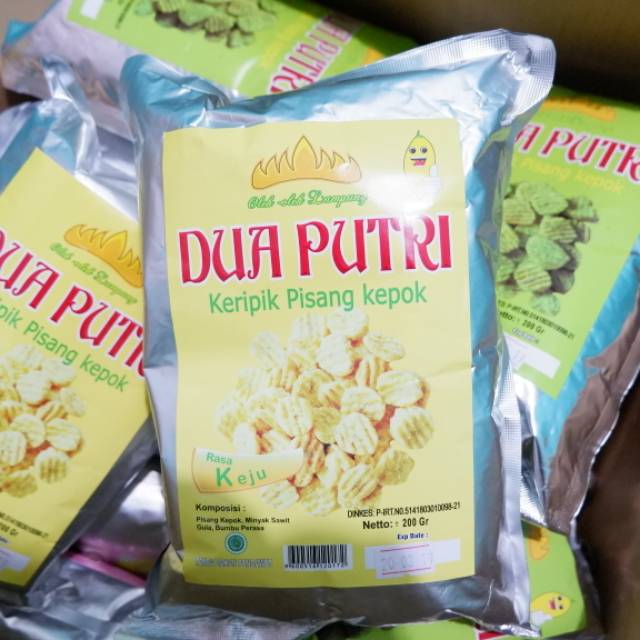 

Keripik pisang kepok Dua Putri rasa Keju