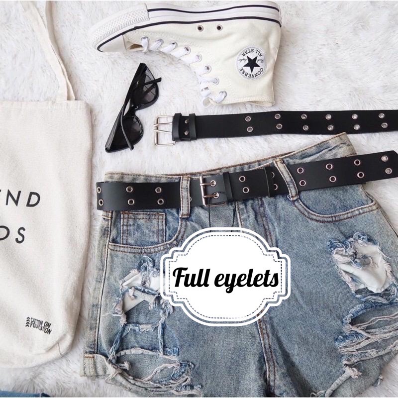 GFS EYELETS STRADY BELT-HITAM FULL EYELETS