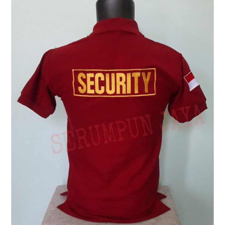 KAOS SECURITY WINGS MARUN - KAOS KERAH SECURITY WINGS MAROON FULL BORDIR