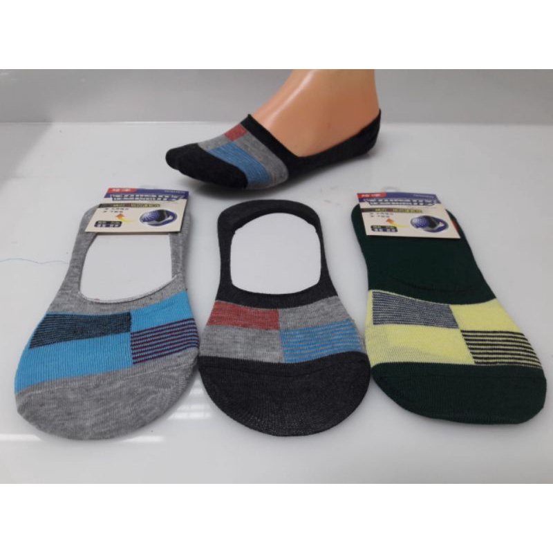 MN Kaos Kaki Balet Pendek Dibawah Semata Kaki Wanita Pria INVISIBLE Hidden SOCK-Motif Kotak