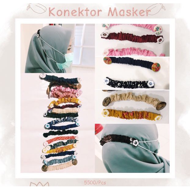 Pengait Masker Konektor Tali Masker Penyambung Tali Masker Hijab Tali Konektor