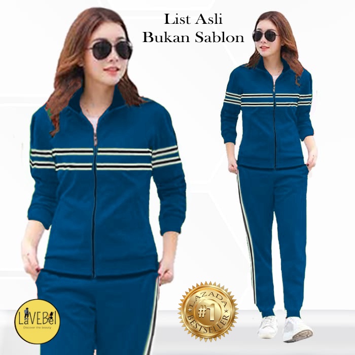 LVB Setelan Training SENORITA /Lisa/Set Baju Celana Lari Senam Trackuit Perempuan Wanita/Bahan Katun Babyterry Adem Halus Nyerap Keringat/Set Pakaian Olahraga &amp; Aktivitas Outdoor/Gratis Ongkir Cashback COD/05564 05668 05772/ LAVEBEL