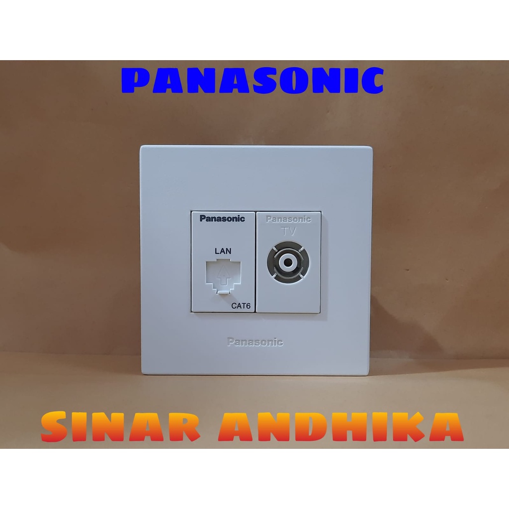 MODUL / JACK DATA CAT 6 + TV PUTIH STYLE E PANASONIC WESJ 78029W 8601