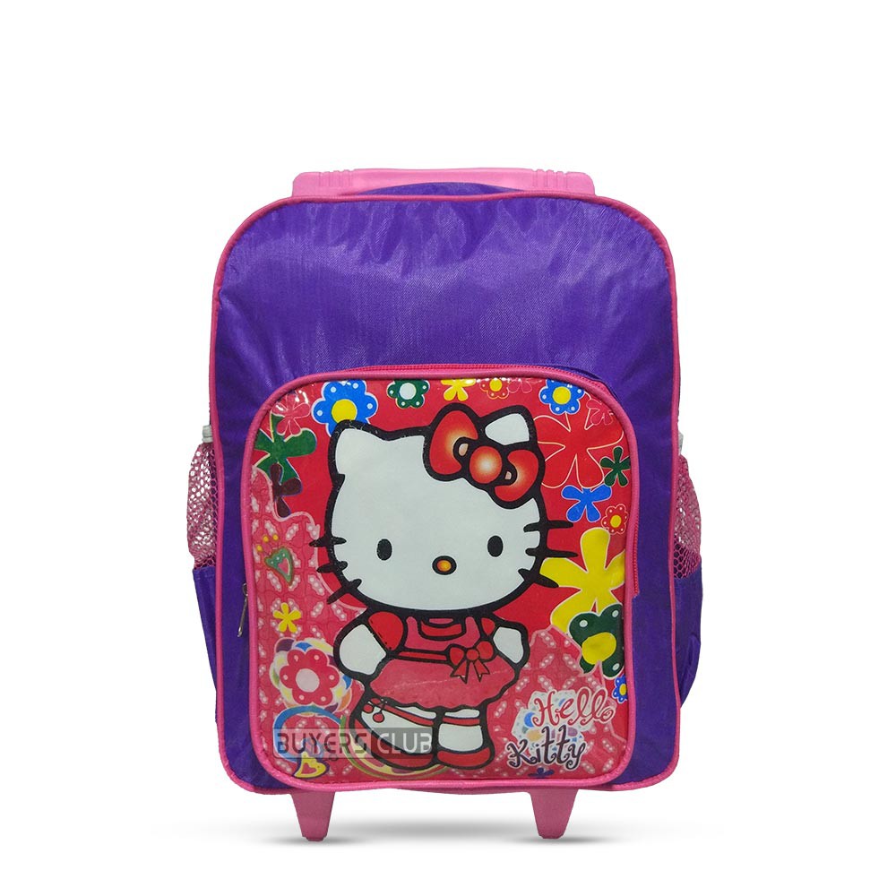 Tas Ransel Dorong Troli Trolley Anak Cewek Hello Kitty PAUD TK