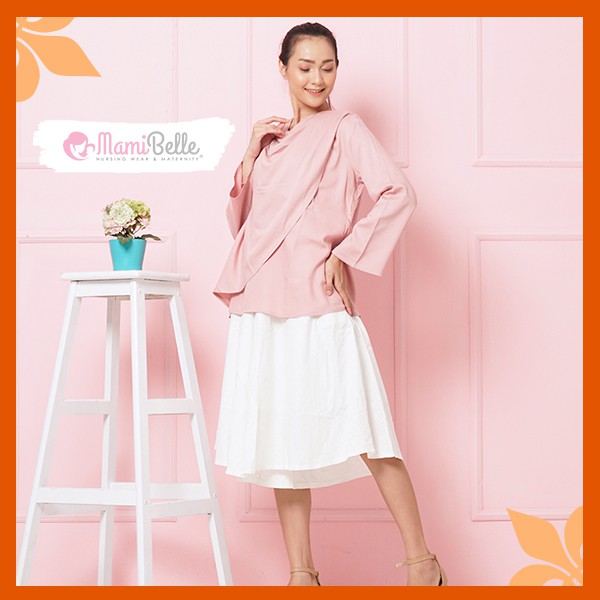 

Mamibelle Dinara Blouse Menyusui & Hamil Nursing Wear Pink Premium