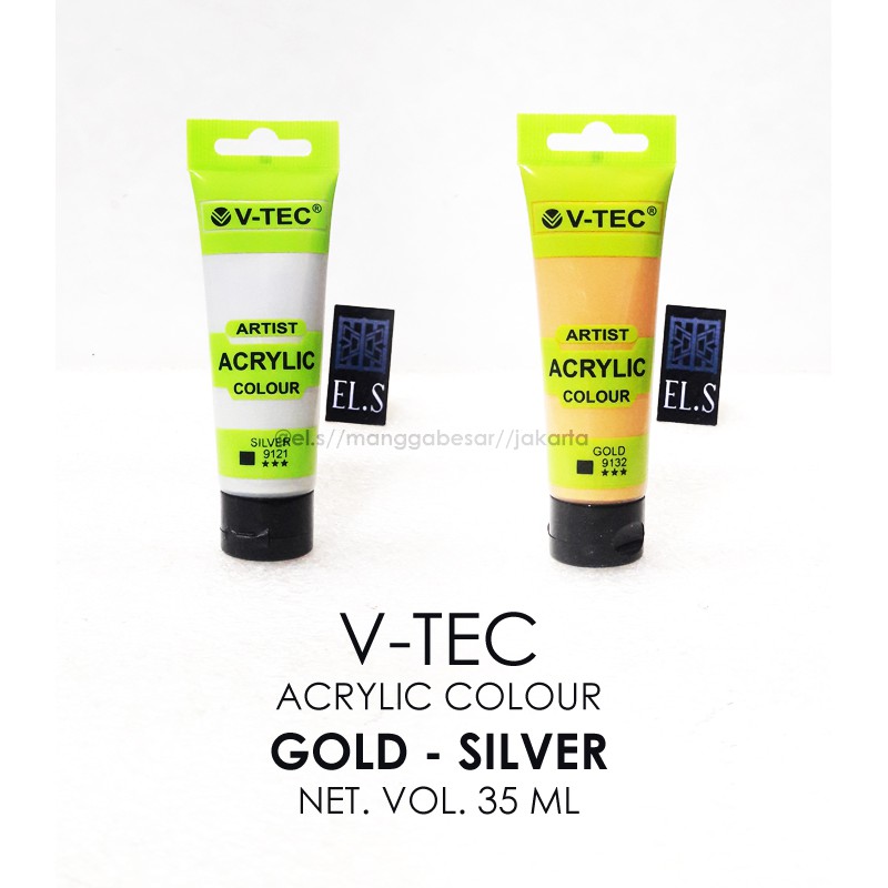 

V-TEC Acrylic Colours 35 ml GOLD / SILVER ( Cat Akrilik )