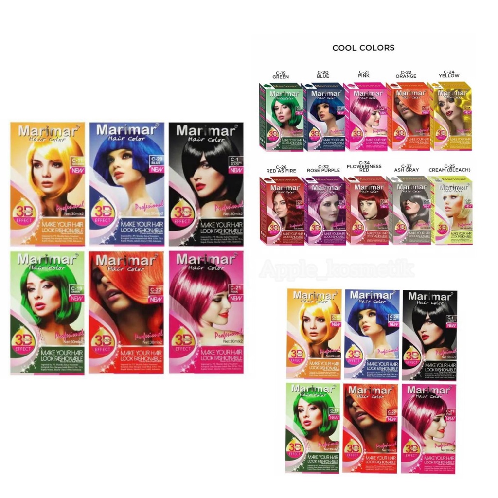 MARIMAR Hair Color 3D Color Effect 30ml x 2 - Pewarna Rambut