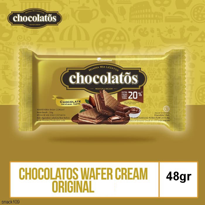 

Chocolatos Wafer Cream Original 22 gram - Chocolatos wafer cream 48 gram
