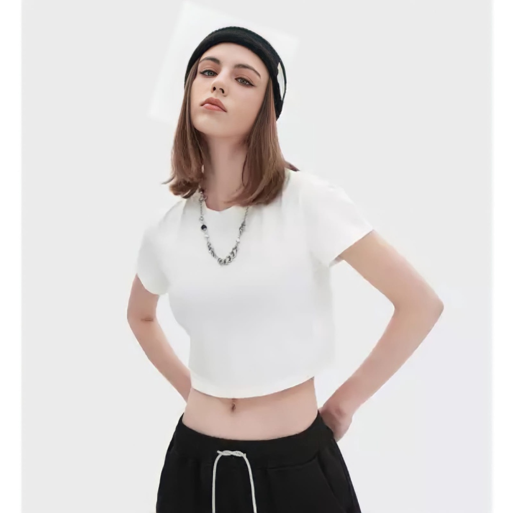 Crop top Tee Lengan Pendek Wanita Korea Combed 24s Atasan Terbaru 2022