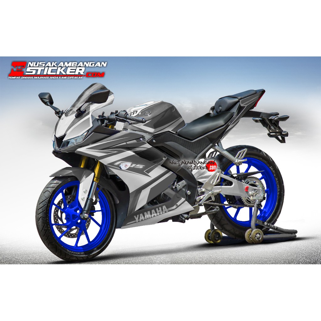 Decal Stiker R15 V3 VVA 155 - abu-abu Silver Sticker Full Body