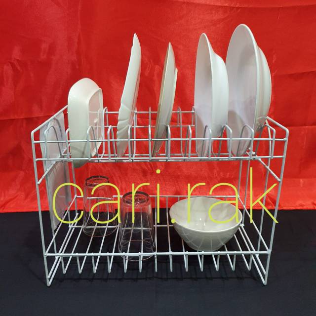 Rak Piring / Rak Kawat 2 (dua) susun / Rak Serbaguna Murah SIERRA type VIOLET