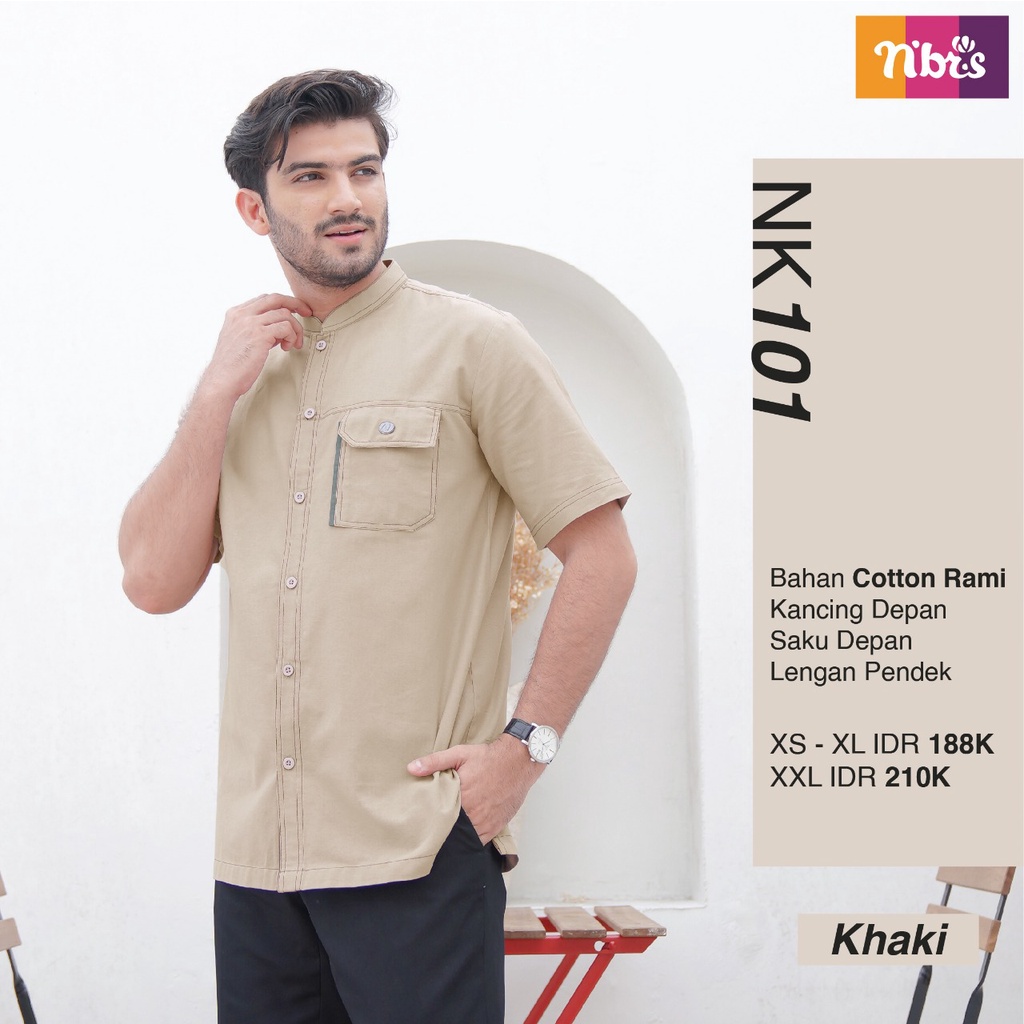 Nibras Koko NK 101 Bahan Cotton Rami Atasan Koko Pria Casual Modern