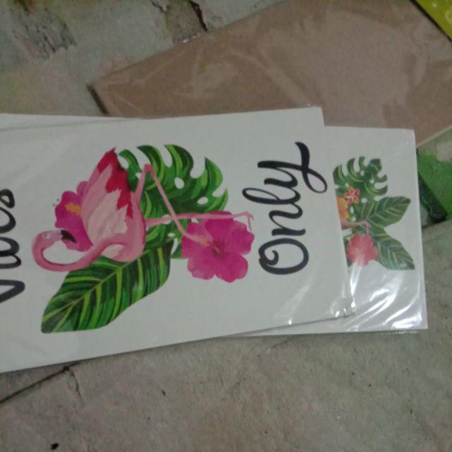 Hiasan Dinding Dekorasi Ruang Rumah Quote Flamingo Tropical Tropis