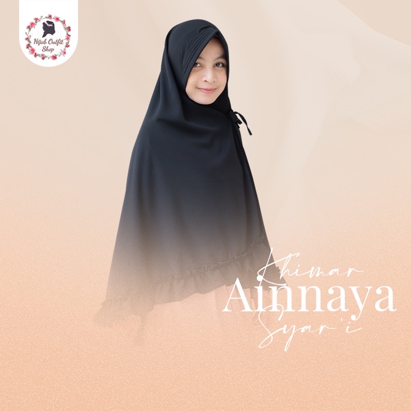 Ainnaya syari/ khimar syari rempel/ khimar kriwil