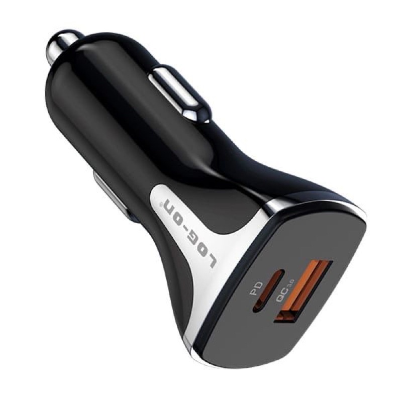 LOG-ON CAR CHARGER 36W PD+QC 3.0 SPACE X LO-SV32/ KEPALA CHARGER MOBIL LOG ON